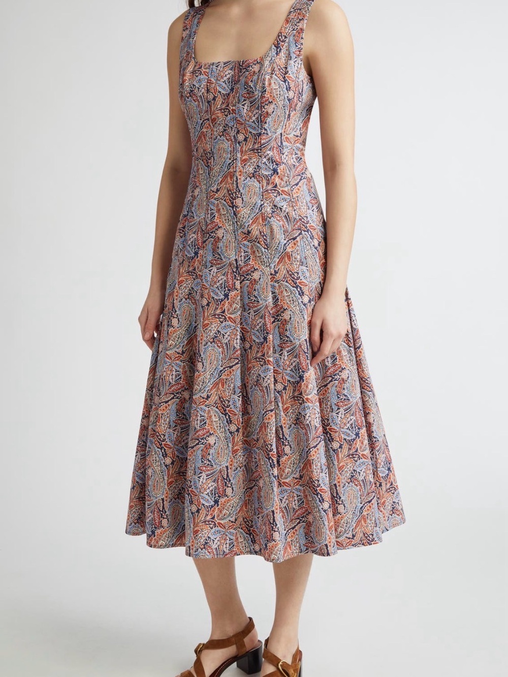 Veronica Beard Jolie Paisley Midi Dres
